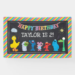 Banderoles Sesame Street Pals Chalkboard Arc-en-ciel Annivers
