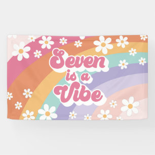 Banderoles Seven est un Vibe Retro Rainbow 7e anniversaire