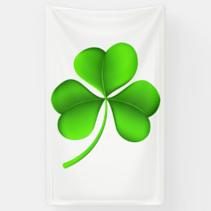 Banderoles Shamrock vert sur blanc (v) bnrt
