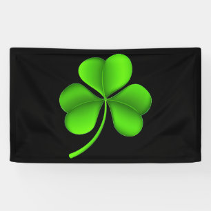 Banderoles Shamrock vert sur noir (h) bnrcnt
