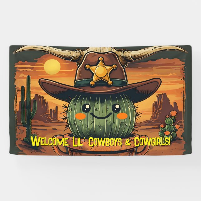 Banderoles Sheriff Spike-Cactus Character (Horizontal)