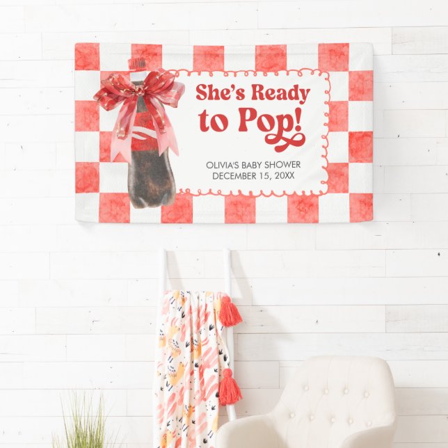 Banderoles She's Ready to Pop Baby Shower (En situation)