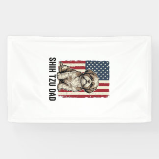 Banderoles Shih Tzu Dad Patriotic Vintage Dog Shirt Design_1