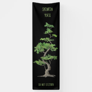 Banderoles Shinrin~Yoku ne touchent pas à se baigner d'arbre