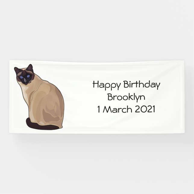 Banderoles Siamese cat cartoon (Horizontal)