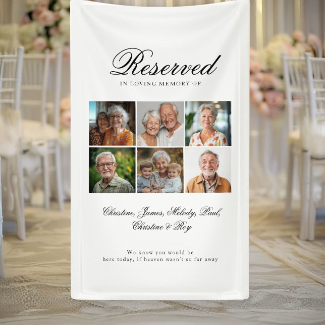 Banderoles Siège réservé - 6 Mariage photo (Reserved Seat - 6 Photo Memorial Wedding Banner)