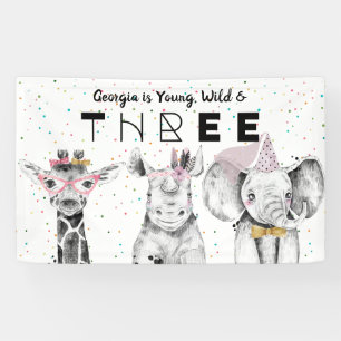 Banderoles Signe de bienvenue d'anniversaire d'animal de fête