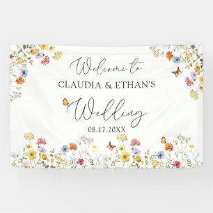 Banderoles SIGNE DE Mariage fleur sauvage D'ACCUEIL Botanique