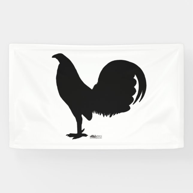 Banderoles Silhouette de coq de coq de combat (Horizontal)
