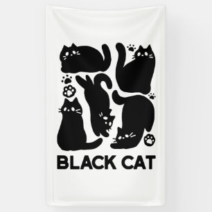 Banderoles Silhouettes de chat noir - Design Feline mignon