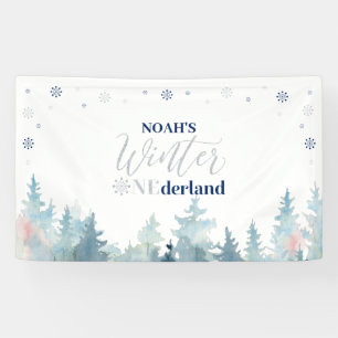 Banderoles Silver & Blue Winter Onederland 1ère fête d'annive