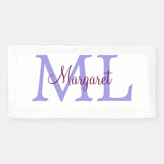 Banderoles simple ajout de nom monogramme rose rouge jeton (Horizontal)