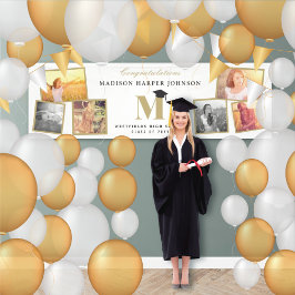 Banderoles Simple Classic Monogramme 6 Photo Graduation Party