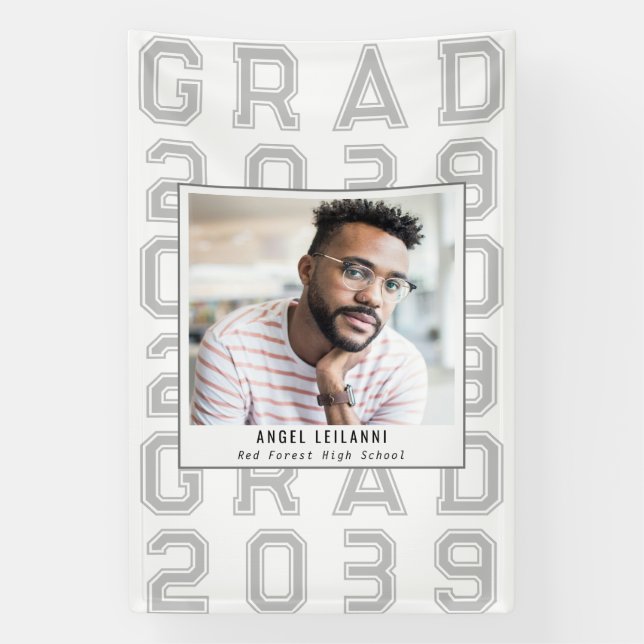 Banderoles Simple Classic Sport Grad Photo Graduation (Verticale)