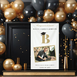 Banderoles Simple Classique Monogramme Photo Graduation Party