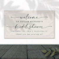 Simple Elegant Off-White Bridal Shower Welcome