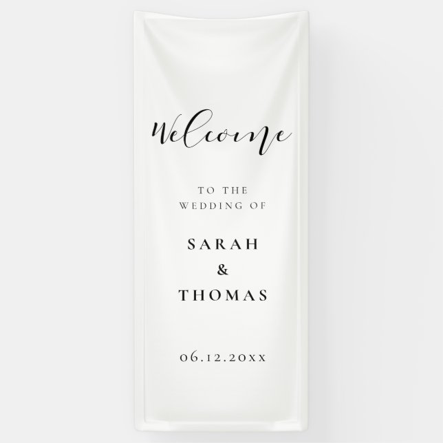 Banderoles Simple elegant Welcome to our wedding (Vertical)
