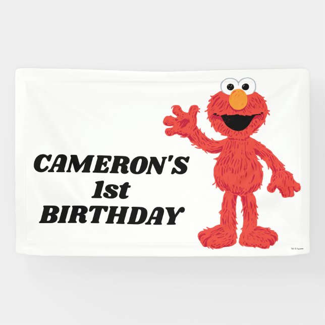 Banderoles Simple Elmo 1er anniversaire (Horizontal)