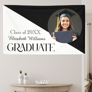 Banderoles Simple Graduation noir et blanc
