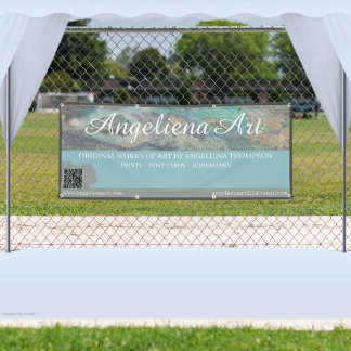 Banderoles Simple Gray & Blue 1 Photo QR Code Artist Booth