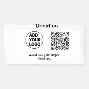 Banderoles Simple minimum q r code ajouter le logo texte des 