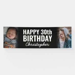 Banderoles Simple Modern 2 Script photo Joyeux anniversaire f
