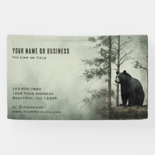 Banderoles Simple Ours Noir Russe Forêt Boisé Business