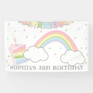 Banderoles Simple Rainbow Cake Anniversaire