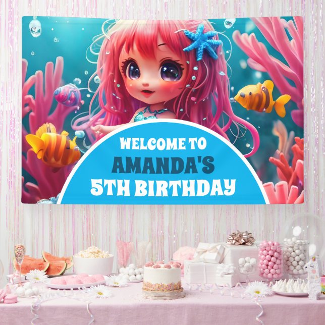 Banderoles Sirène 3D sous la fête d'anniversaire de la mer (Fête)