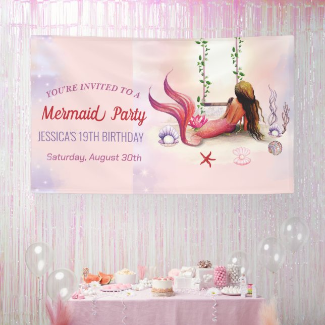 Banderoles Sirène Sous La Fête D'Anniversaire De La Mer (Fête)
