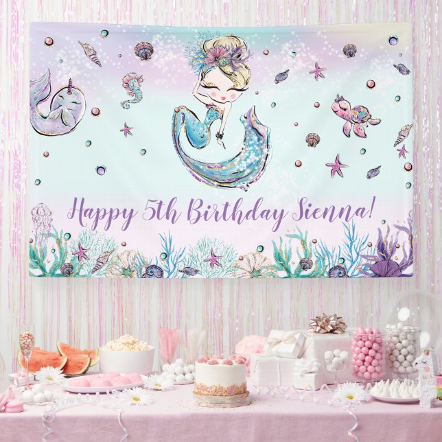 Banderoles Sirène sous la mer Anniversaire de la fête (Fête)