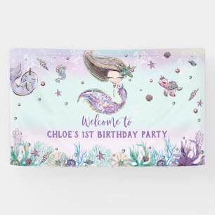 Banderoles Sirène sous la mer Anniversaire de la fête