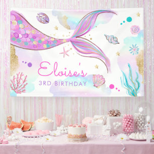 Banderoles Sirène Sous La Mer Fête D'Anniversaire Bienvenue