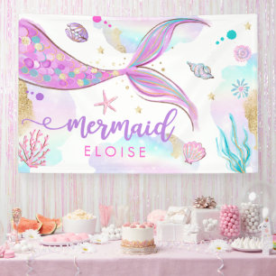 Banderoles Sirène Sous La Mer Fête D'Anniversaire Bienvenue