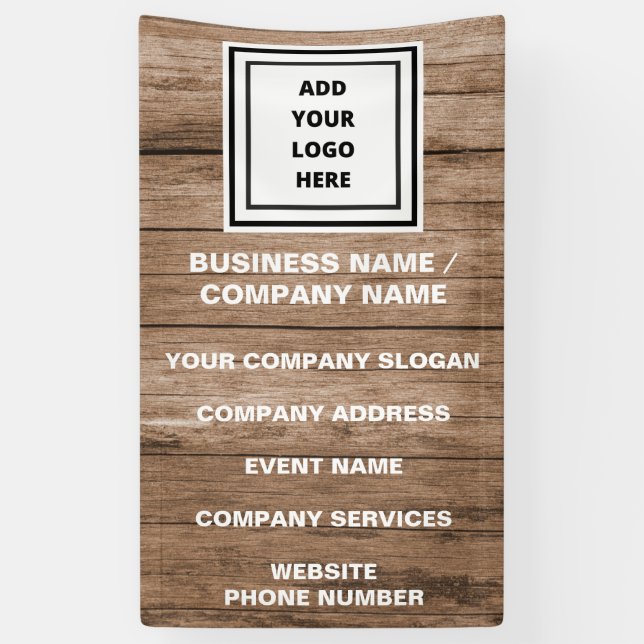 Banderoles Site Web promotionnel Rustic Custom Business Logo  (Vertical)