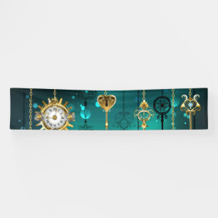 Banderoles Skeleton Keys on Green Background