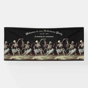Banderoles Skeletons de danse de la mort noire Halloween