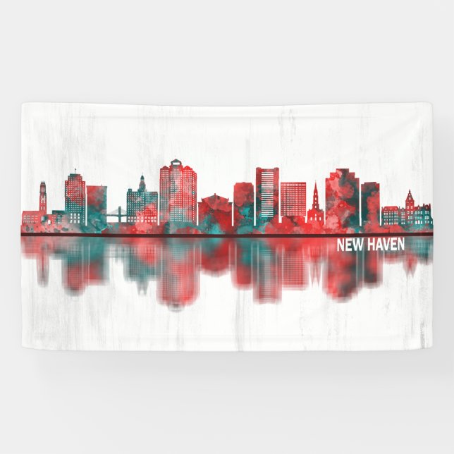 Banderoles Skyline de New Haven Connecticut (Horizontal)