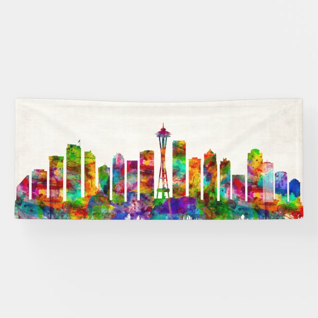 Banderoles Skyline de Seattle Washington (Horizontal)