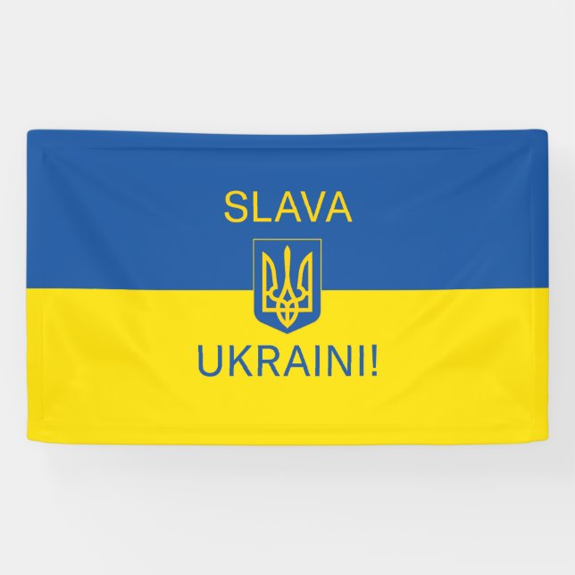 Banderoles Slava Ukraine gloire Ukraine guerre symbole de pai (Horizontal)