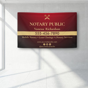 Banderoles Sleek Red & Gold Notaire Business Marketing événem