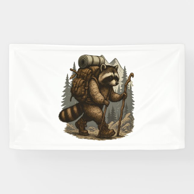 Banderoles Sloth Camping Randonnée (Horizontal)