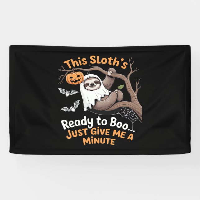 Banderoles Sloth Halloween Sloths Cute Bat Vampire Essentiel (Horizontal)