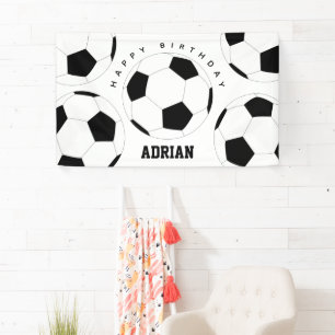 Banderoles Soccer Ball Football Nom personnalisé Anniversaire