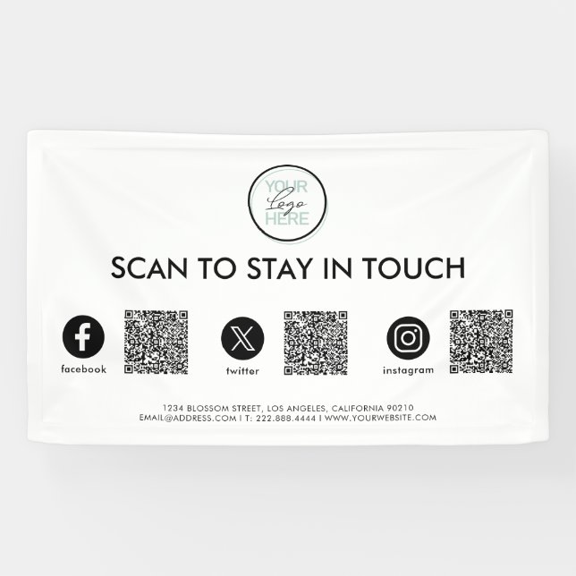 Banderoles Social Media QR Code Entreprise (Horizontal)