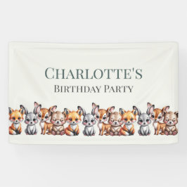 Banderoles Soft Pastel Forêt Animaux pour Enfants Anniversair