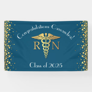 Banderoles Soins infirmiers École de Graduation Party Gold Bl