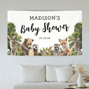 Banderoles Soirée de Baby shower des animaux en bois