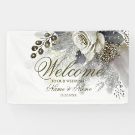 Banderoles Soirée de mariage Silver Golden White Roses