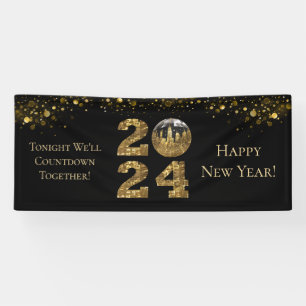 Banderoles Soirée du Nouvel An 2024—Ball-NYC Gold-